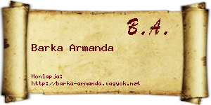 Barka Armanda névjegykártya
